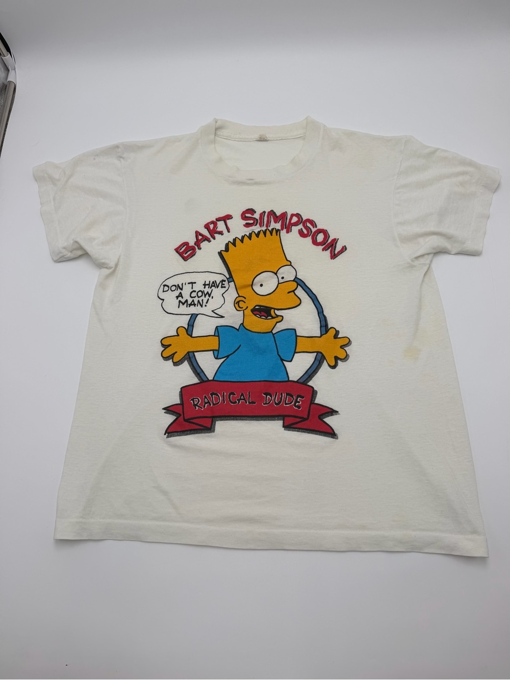 Vintage Bart Simpson Shirt 1990 XL Radical Dude Don't Have a Cow Single Stitch